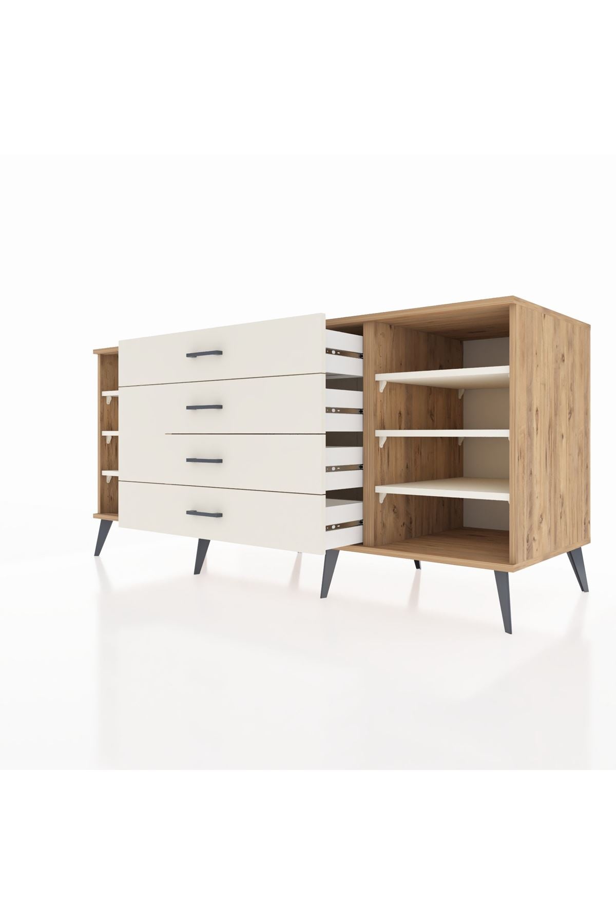 Kronos Konsol 6 Raflı 4 Çekmeceli 176x59x83 - S610M027V22C