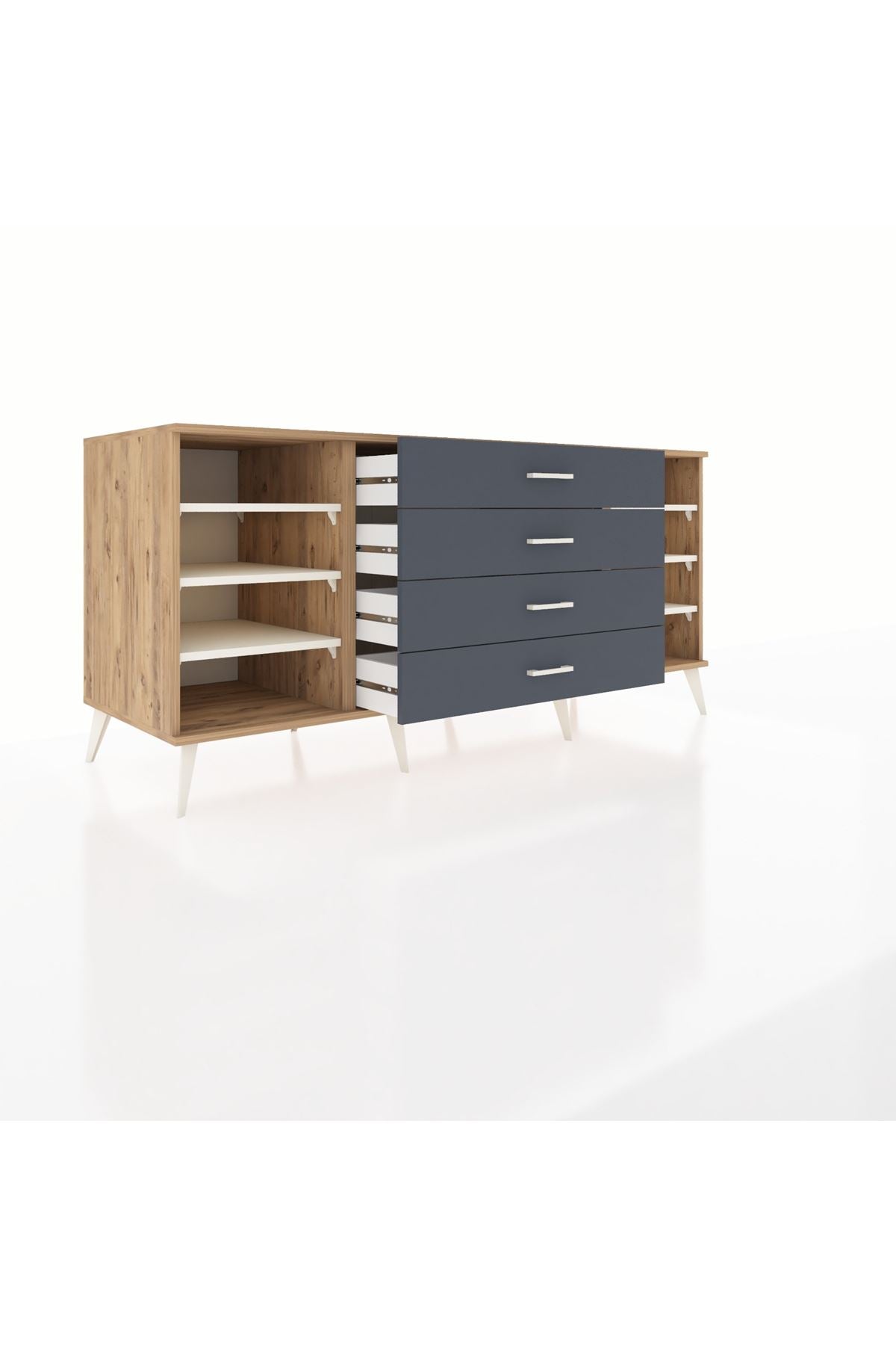 Kronos Konsol 6 Raflı 4 Çekmeceli 176x59x83 - S610M027V23C