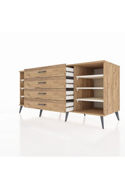 Kronos Konsol 6 Raflı 4 Çekmeceli 176x59x83 - S610M027V24C