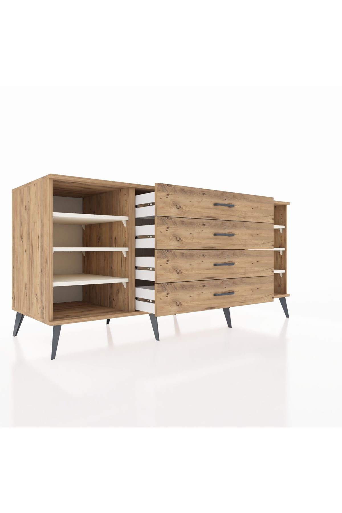 Kronos Konsol 6 Raflı 4 Çekmeceli 176x59x83 - S610M027V24C