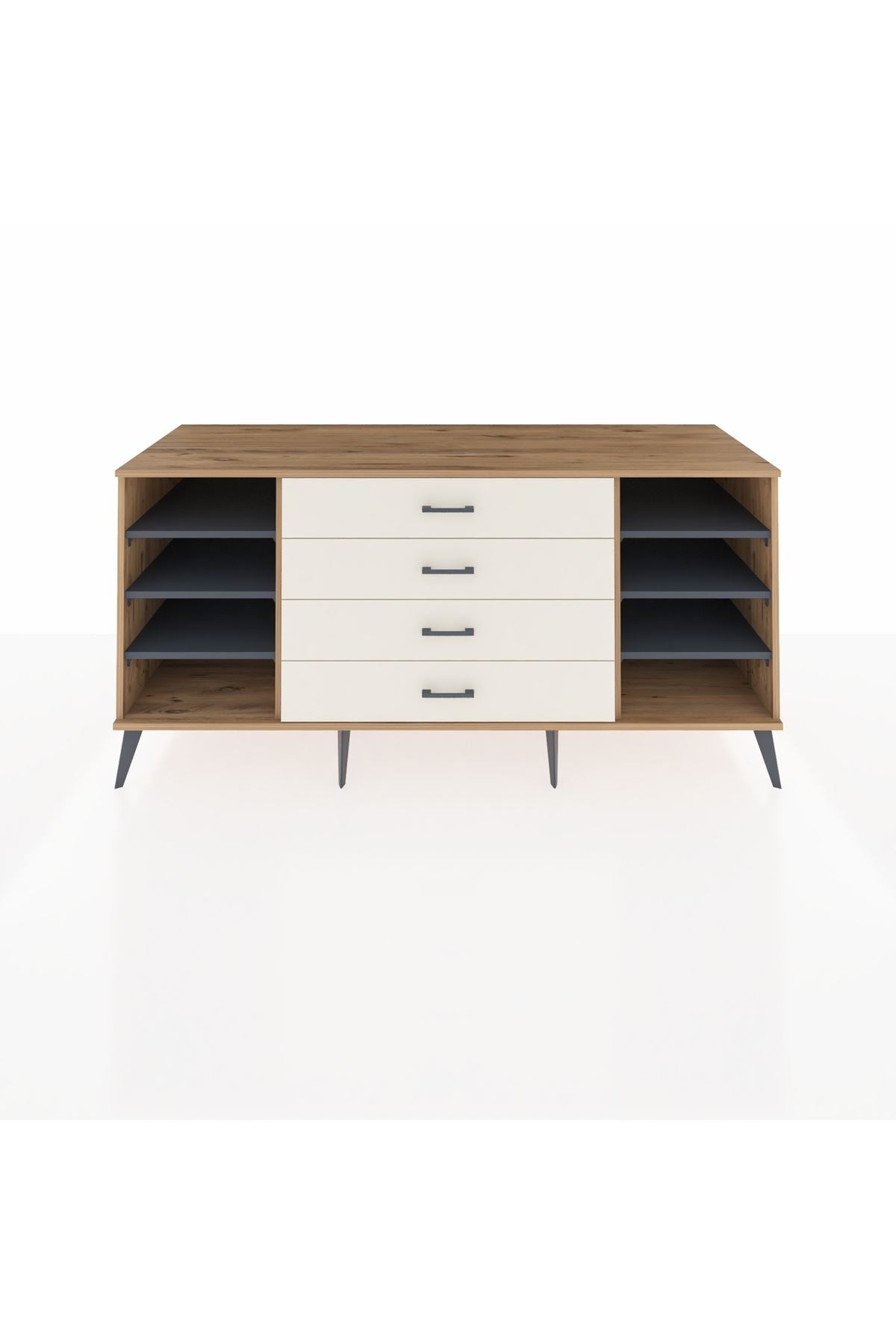 Kronos Konsol 6 Raflı 4 Çekmeceli 176x59x83 - S610M027V25C