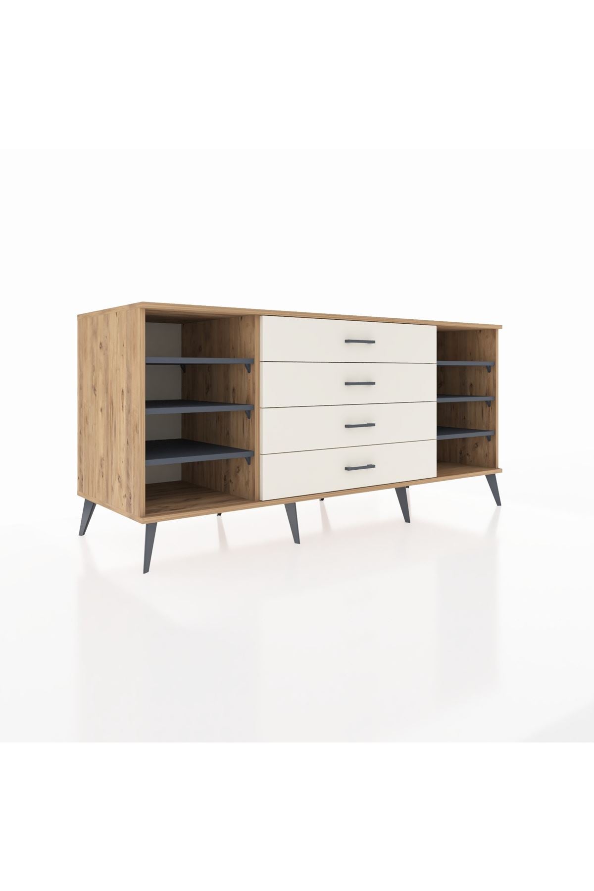 Kronos Konsol 6 Raflı 4 Çekmeceli 176x59x83 - S610M027V25C