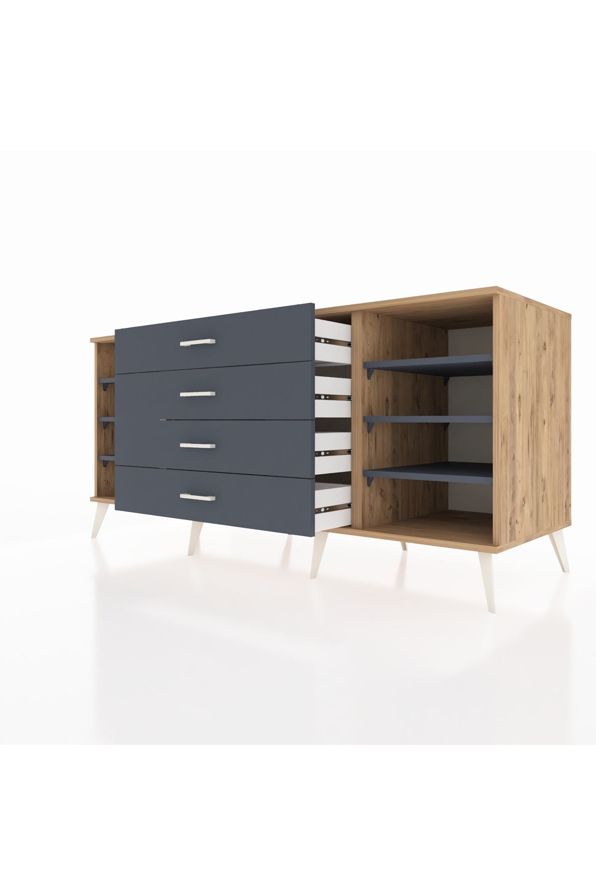 Kronos Konsol 6 Raflı 4 Çekmeceli 176x59x83 - S610M027V26C