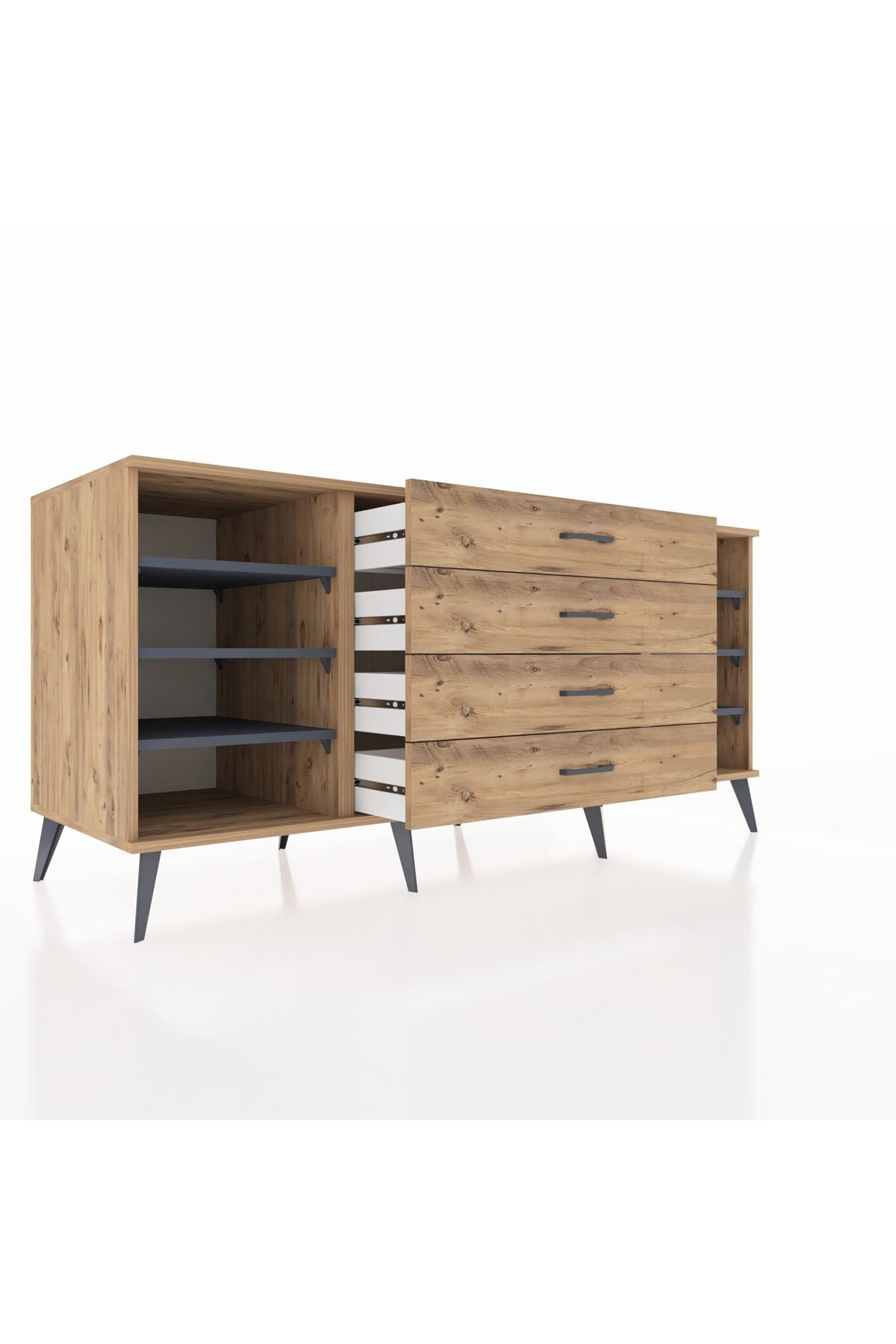 Kronos Konsol 6 Raflı 4 Çekmeceli 176x59x83 - S610M027V27C