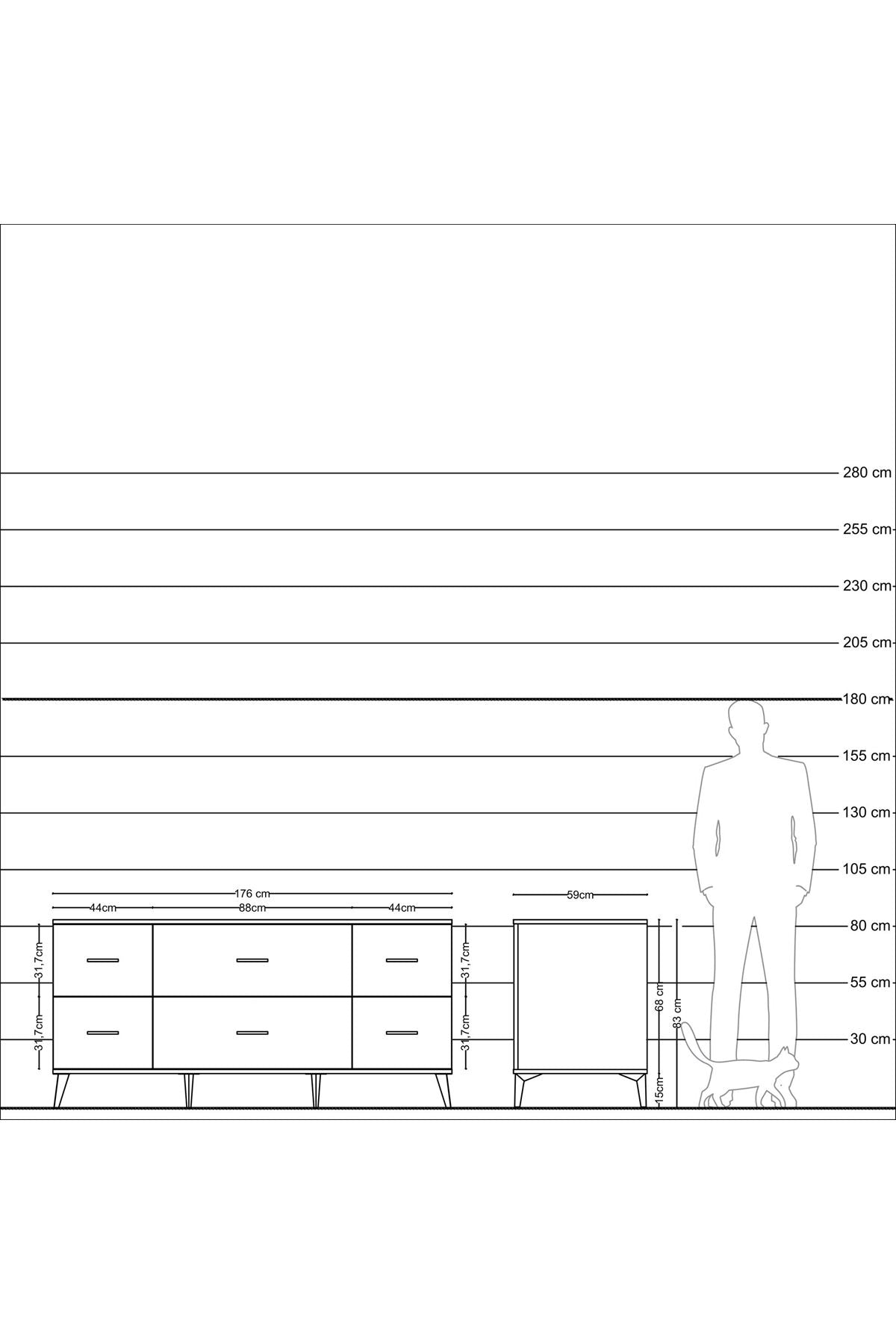 Kronos Konsol 6 Çekmeceli 176x59x83 - S610M028V04C