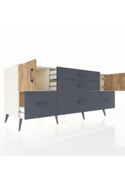 Kronos Konsol 2 Raflı 5 Çekmeceli 2 Kapaklı 176x59x83 - S610M029V02C