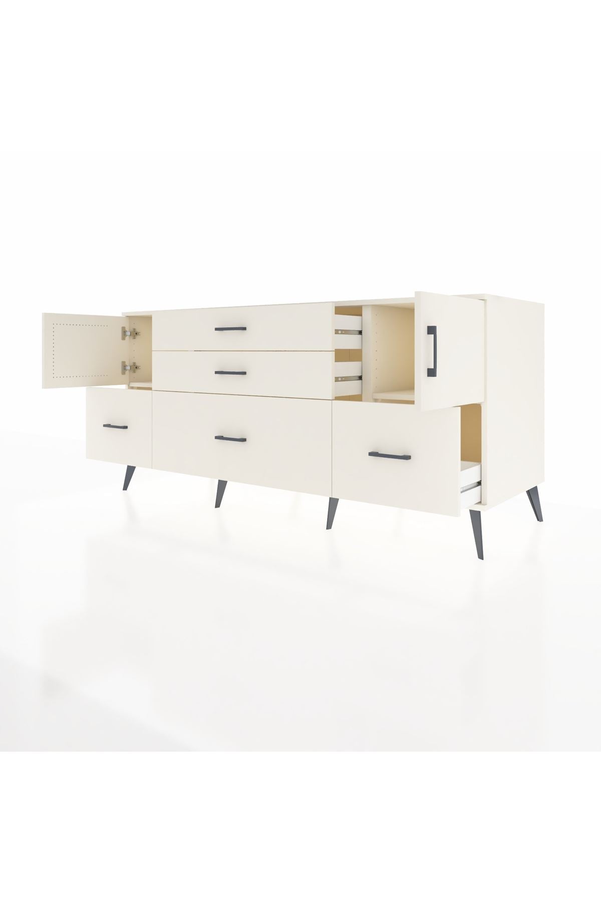 Kronos Konsol 2 Raflı 5 Çekmeceli 2 Kapaklı 176x59x83 - S610M029V04C