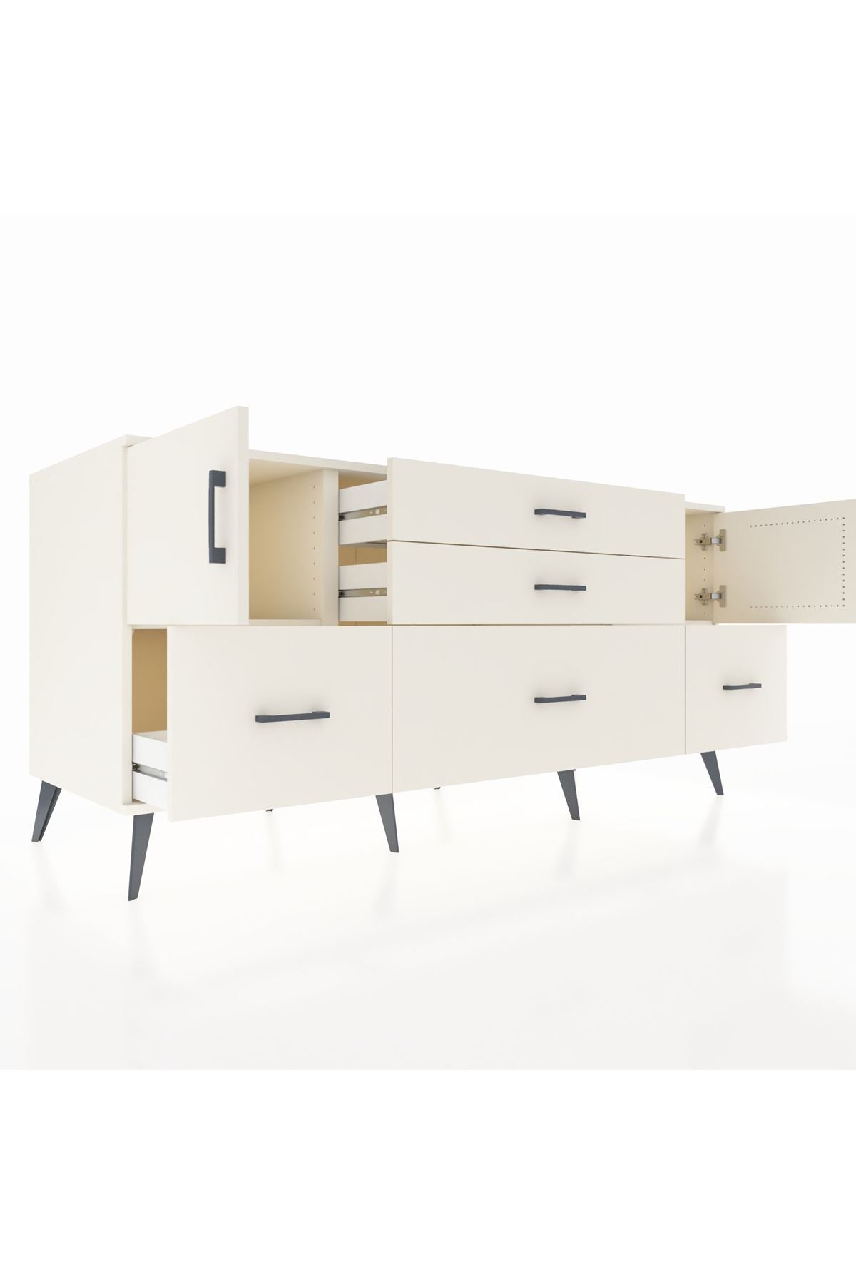 Kronos Konsol 2 Raflı 5 Çekmeceli 2 Kapaklı 176x59x83 - S610M029V04C