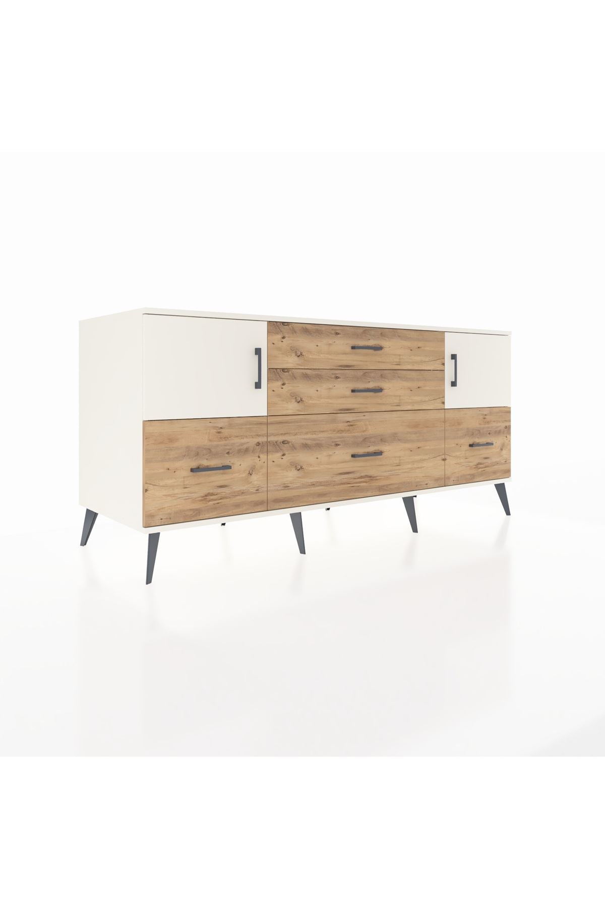 Kronos Konsol 2 Raflı 5 Çekmeceli 2 Kapaklı 176x59x83 - S610M029V06C