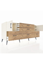 Kronos Konsol 2 Raflı 5 Çekmeceli 2 Kapaklı 176x59x83 - S610M029V06C