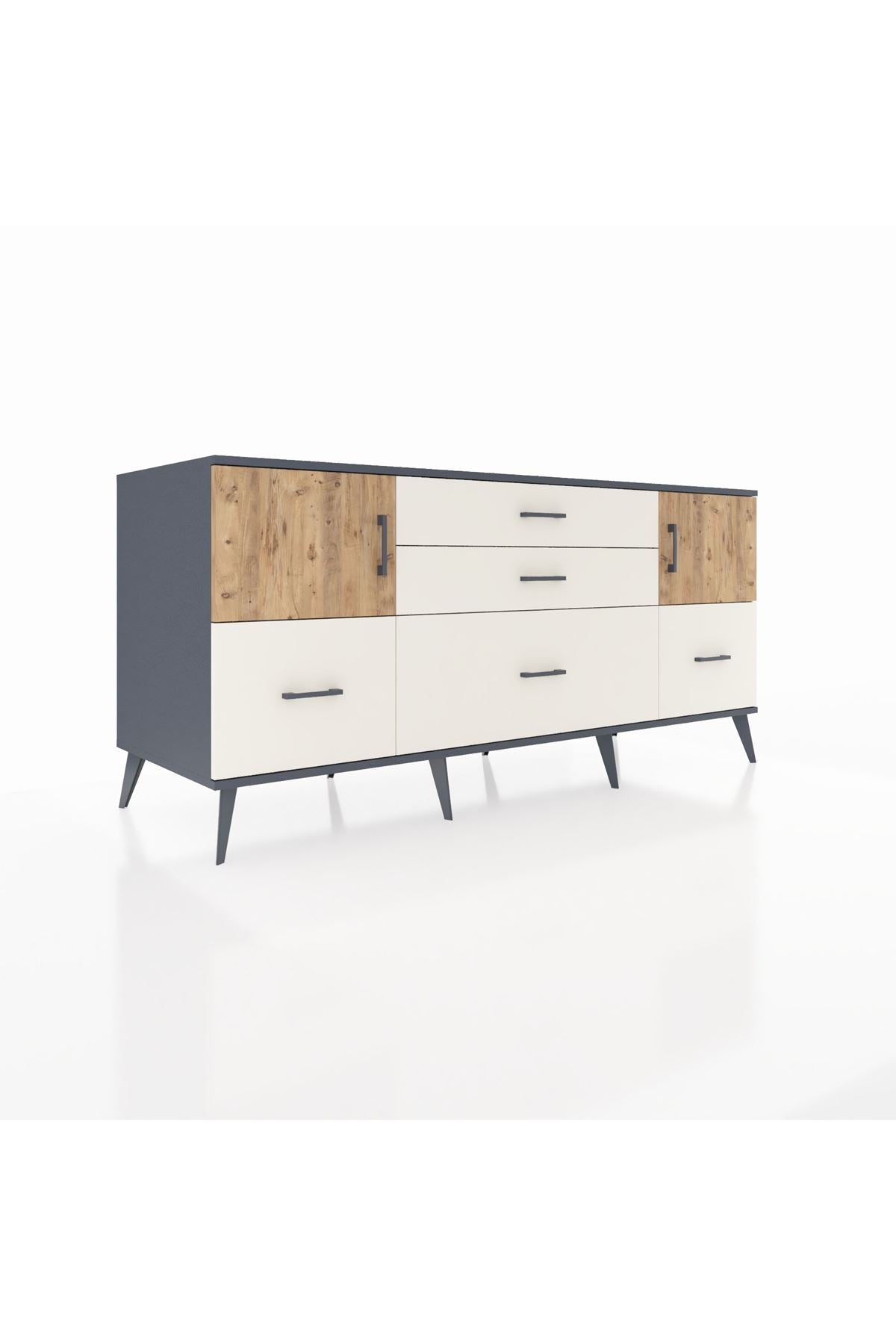 Kronos Konsol 2 Raflı 5 Çekmeceli 2 Kapaklı 176x59x83 - S610M029V10C