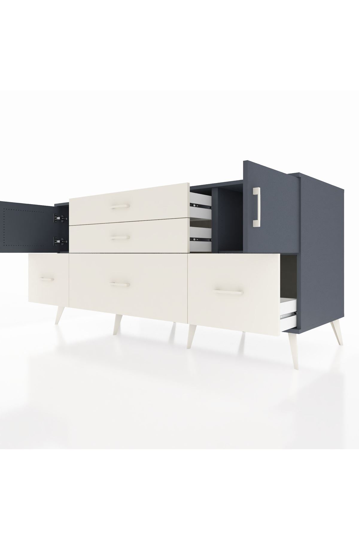 Kronos Konsol 2 Raflı 5 Çekmeceli 2 Kapaklı 176x59x83 - S610M029V16C