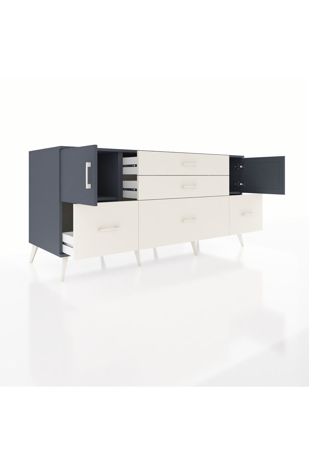 Kronos Konsol 2 Raflı 5 Çekmeceli 2 Kapaklı 176x59x83 - S610M029V16C