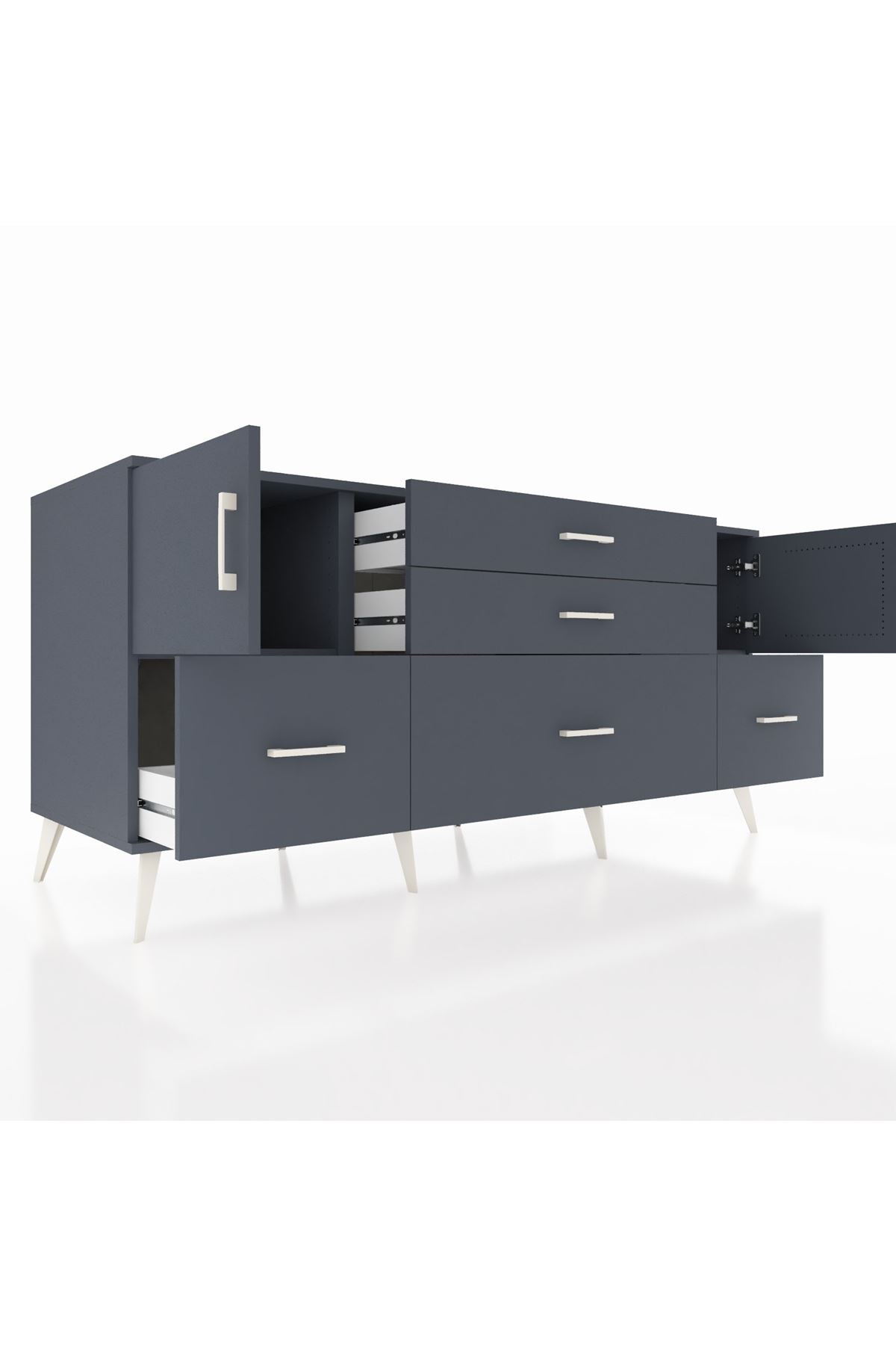 Kronos Konsol 2 Raflı 5 Çekmeceli 2 Kapaklı 176x59x83 - S610M029V17C