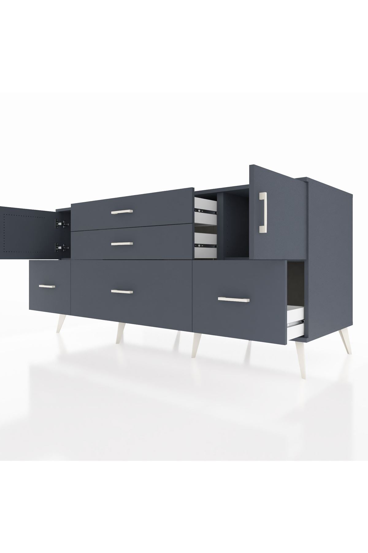 Kronos Konsol 2 Raflı 5 Çekmeceli 2 Kapaklı 176x59x83 - S610M029V17C