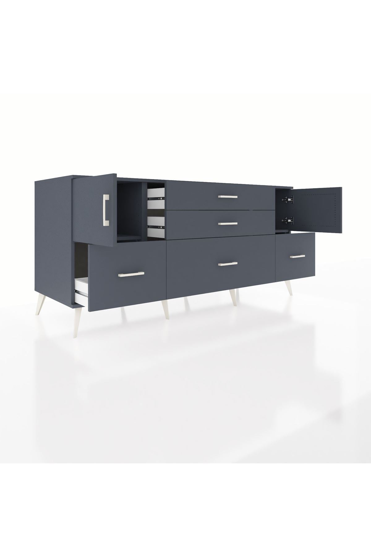 Kronos Konsol 2 Raflı 5 Çekmeceli 2 Kapaklı 176x59x83 - S610M029V17C