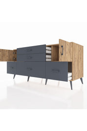 Kronos Konsol 2 Raflı 5 Çekmeceli 2 Kapaklı 176x59x83 - S610M029V20C