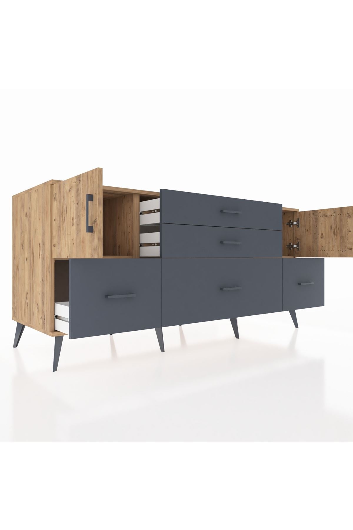 Kronos Konsol 2 Raflı 5 Çekmeceli 2 Kapaklı 176x59x83 - S610M029V20C