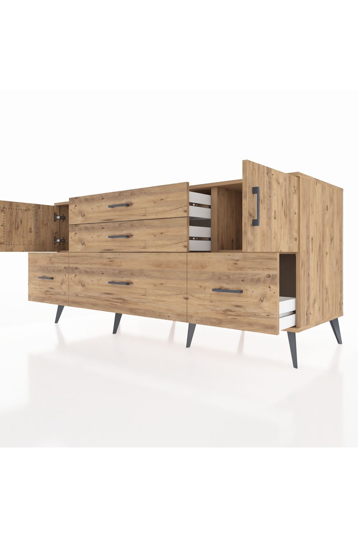 Kronos Konsol 2 Raflı 5 Çekmeceli 2 Kapaklı 176x59x83 - S610M029V21C