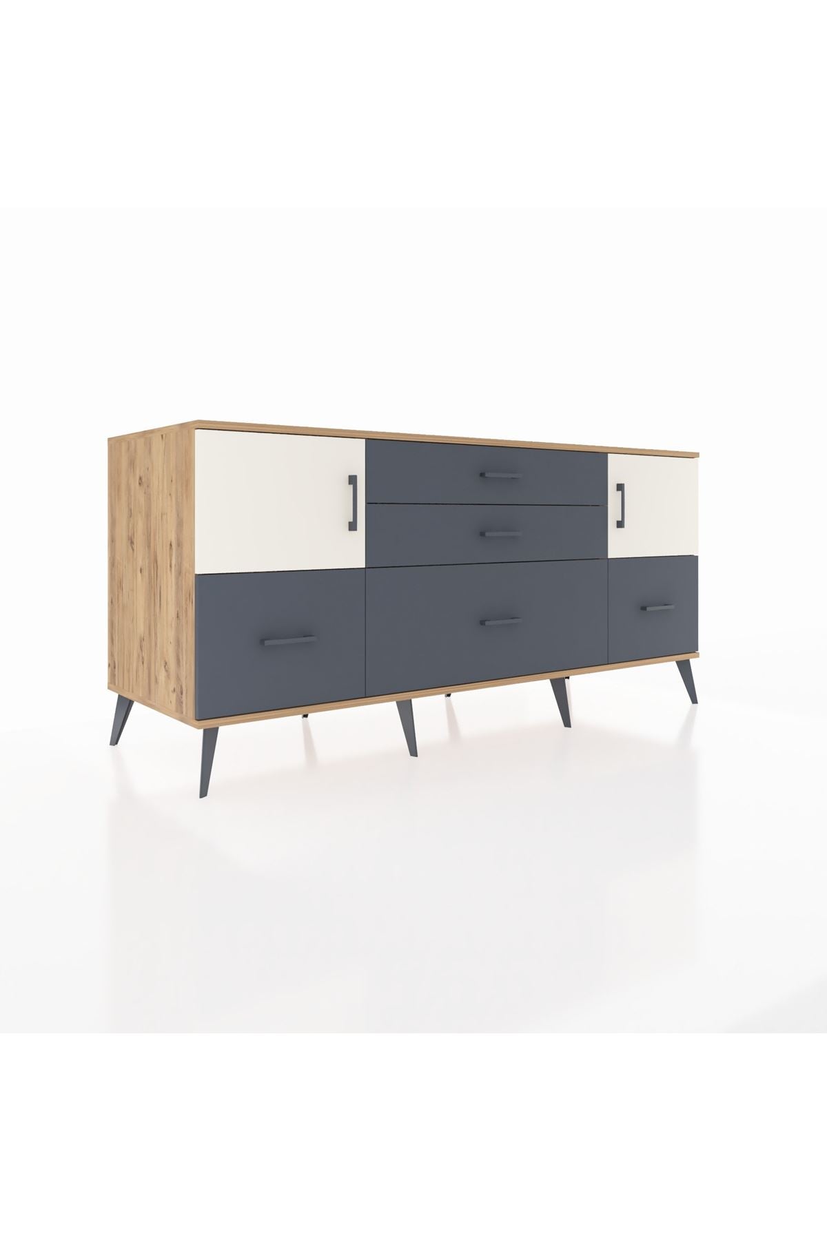 Kronos Konsol 2 Raflı 5 Çekmeceli 2 Kapaklı 176x59x83 - S610M029V23C