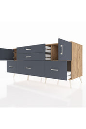 Kronos Konsol 2 Raflı 5 Çekmeceli 2 Kapaklı 176x59x83 - S610M029V26C