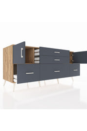 Kronos Konsol 2 Raflı 5 Çekmeceli 2 Kapaklı 176x59x83 - S610M029V26C