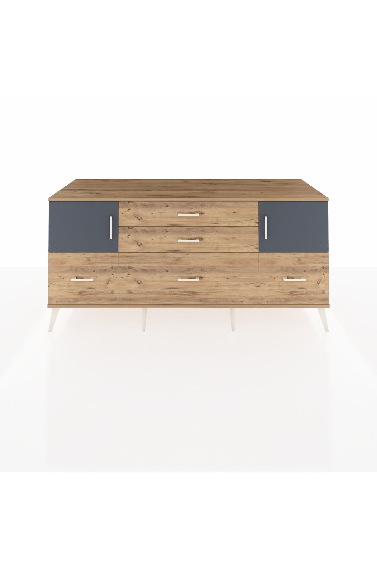 Kronos Konsol 2 Raflı 5 Çekmeceli 2 Kapaklı 176x59x83 - S610M029V27C