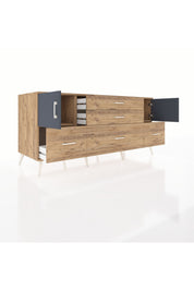 Kronos Konsol 2 Raflı 5 Çekmeceli 2 Kapaklı 176x59x83 - S610M029V27C
