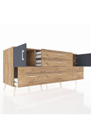 Kronos Konsol 2 Raflı 5 Çekmeceli 2 Kapaklı 176x59x83 - S610M029V27C