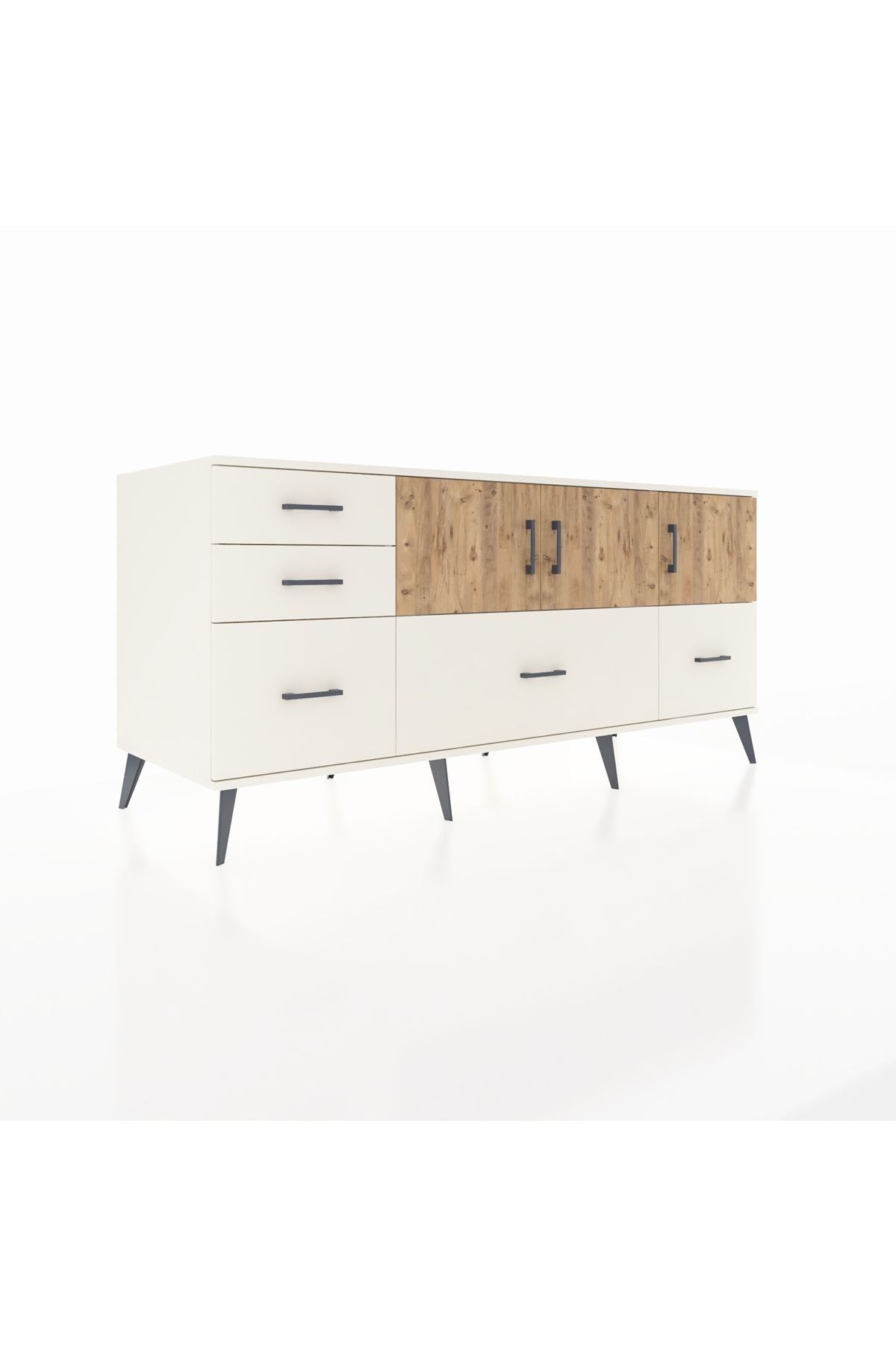 Kronos Konsol 2 Raflı 5 Çekmeceli 3 Kapaklı 176x59x83 - S610M030V01C