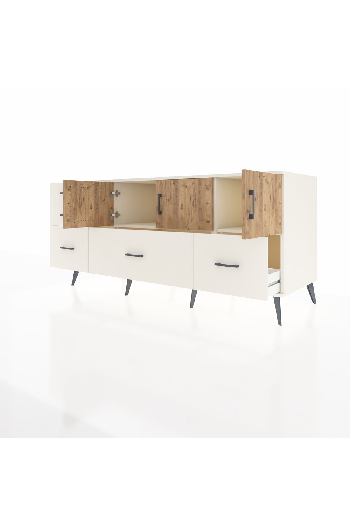 Kronos Konsol 2 Raflı 5 Çekmeceli 3 Kapaklı 176x59x83 - S610M030V01C