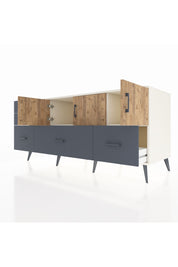 Kronos Konsol 2 Raflı 5 Çekmeceli 3 Kapaklı 176x59x83 - S610M030V02C