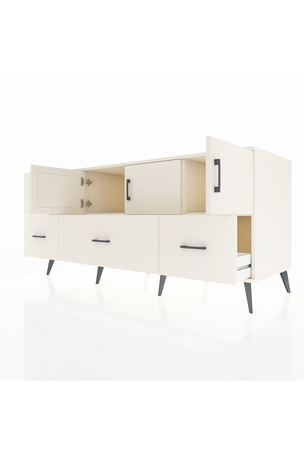 Kronos Konsol 2 Raflı 5 Çekmeceli 3 Kapaklı 176x59x83 - S610M030V04C