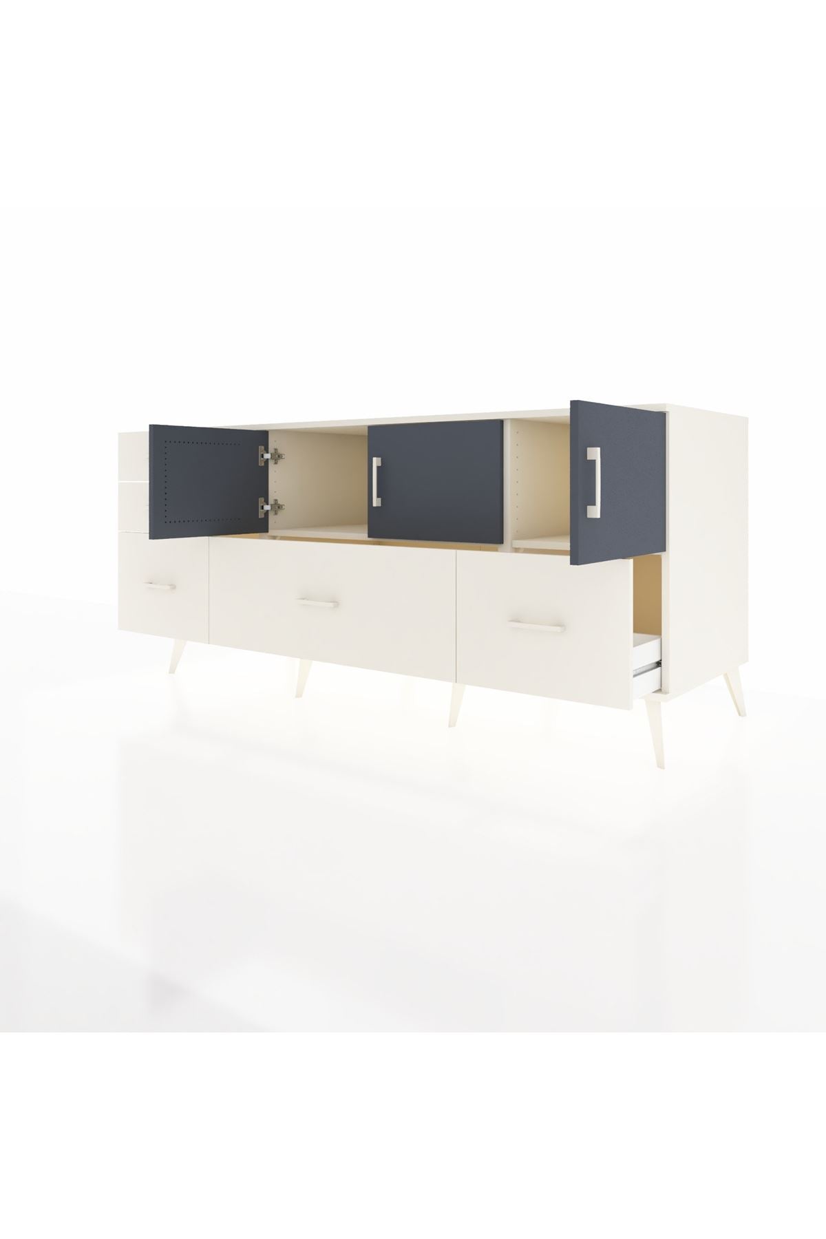 Kronos Konsol 2 Raflı 5 Çekmeceli 3 Kapaklı 176x59x83 - S610M030V07C