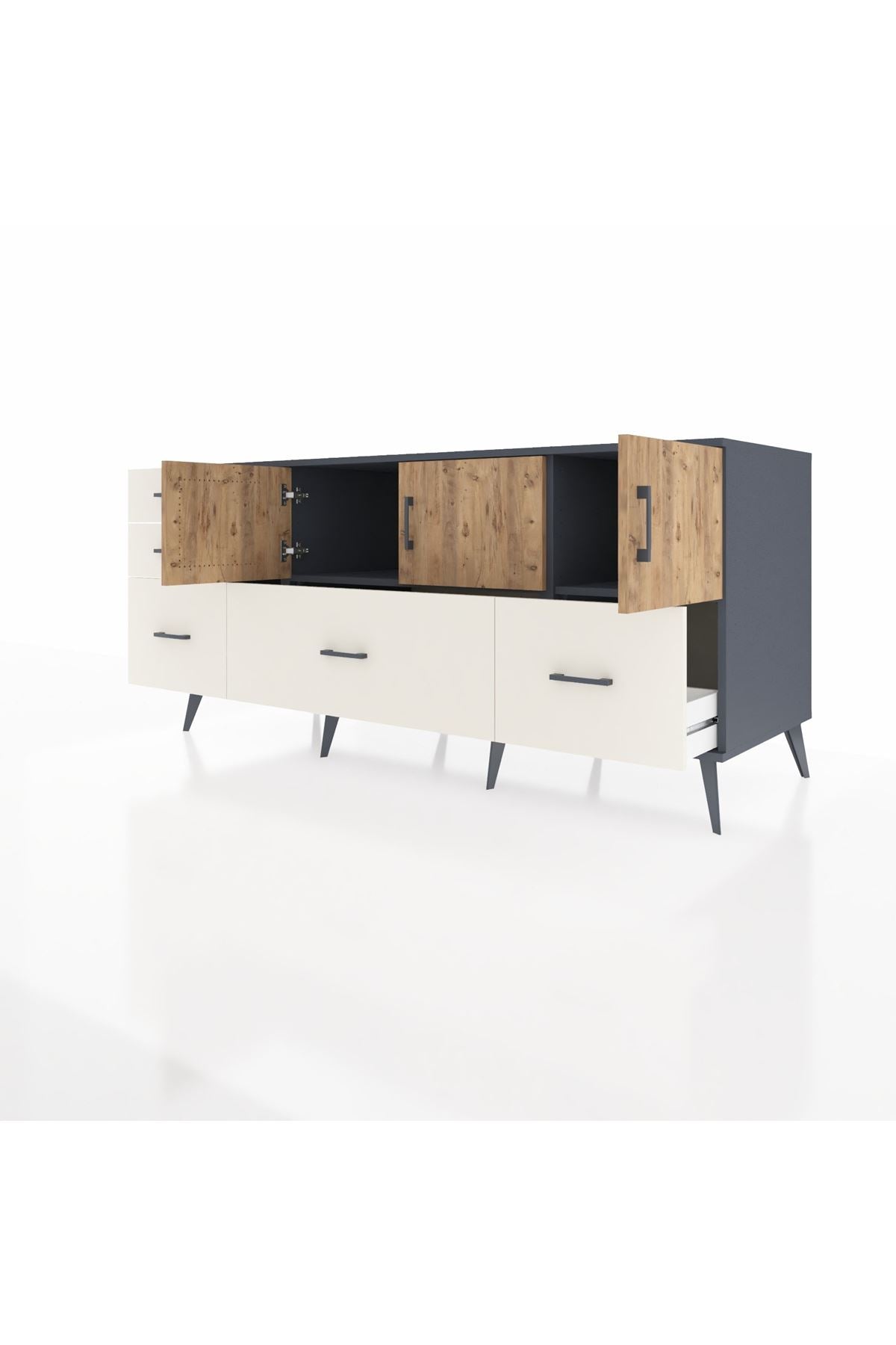 Kronos Konsol 2 Raflı 5 Çekmeceli 3 Kapaklı 176x59x83 - S610M030V10C