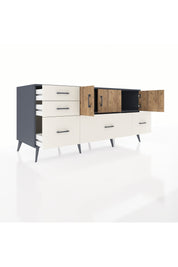 Kronos Konsol 2 Raflı 5 Çekmeceli 3 Kapaklı 176x59x83 - S610M030V10C