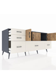 Kronos Konsol 2 Raflı 5 Çekmeceli 3 Kapaklı 176x59x83 - S610M030V10C