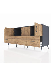 Kronos Konsol 2 Raflı 5 Çekmeceli 3 Kapaklı 176x59x83 - S610M030V12C