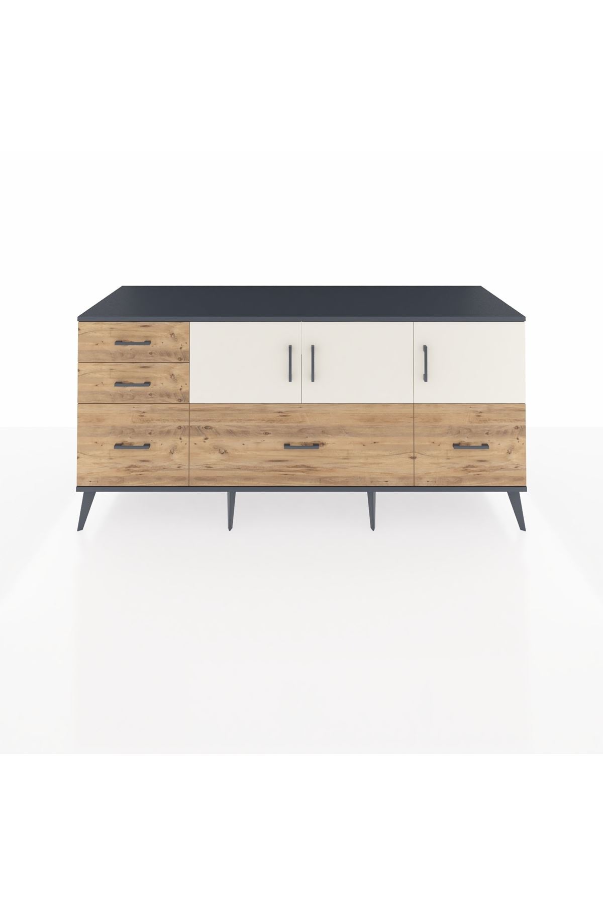 Kronos Konsol 2 Raflı 5 Çekmeceli 3 Kapaklı 176x59x83 - S610M030V15C