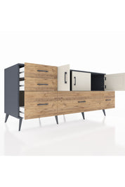 Kronos Konsol 2 Raflı 5 Çekmeceli 3 Kapaklı 176x59x83 - S610M030V15C