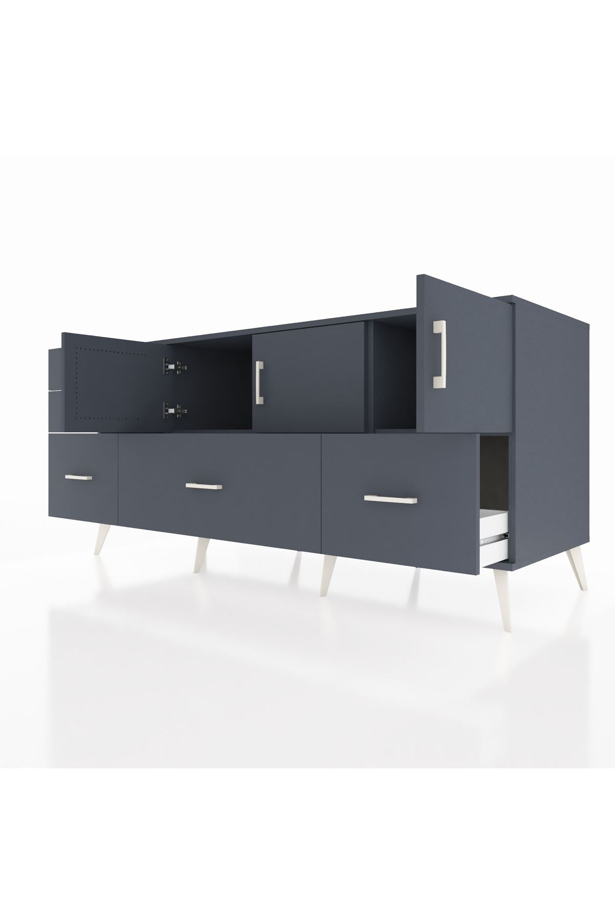 Kronos Konsol 2 Raflı 5 Çekmeceli 3 Kapaklı 176x59x83 - S610M030V17C