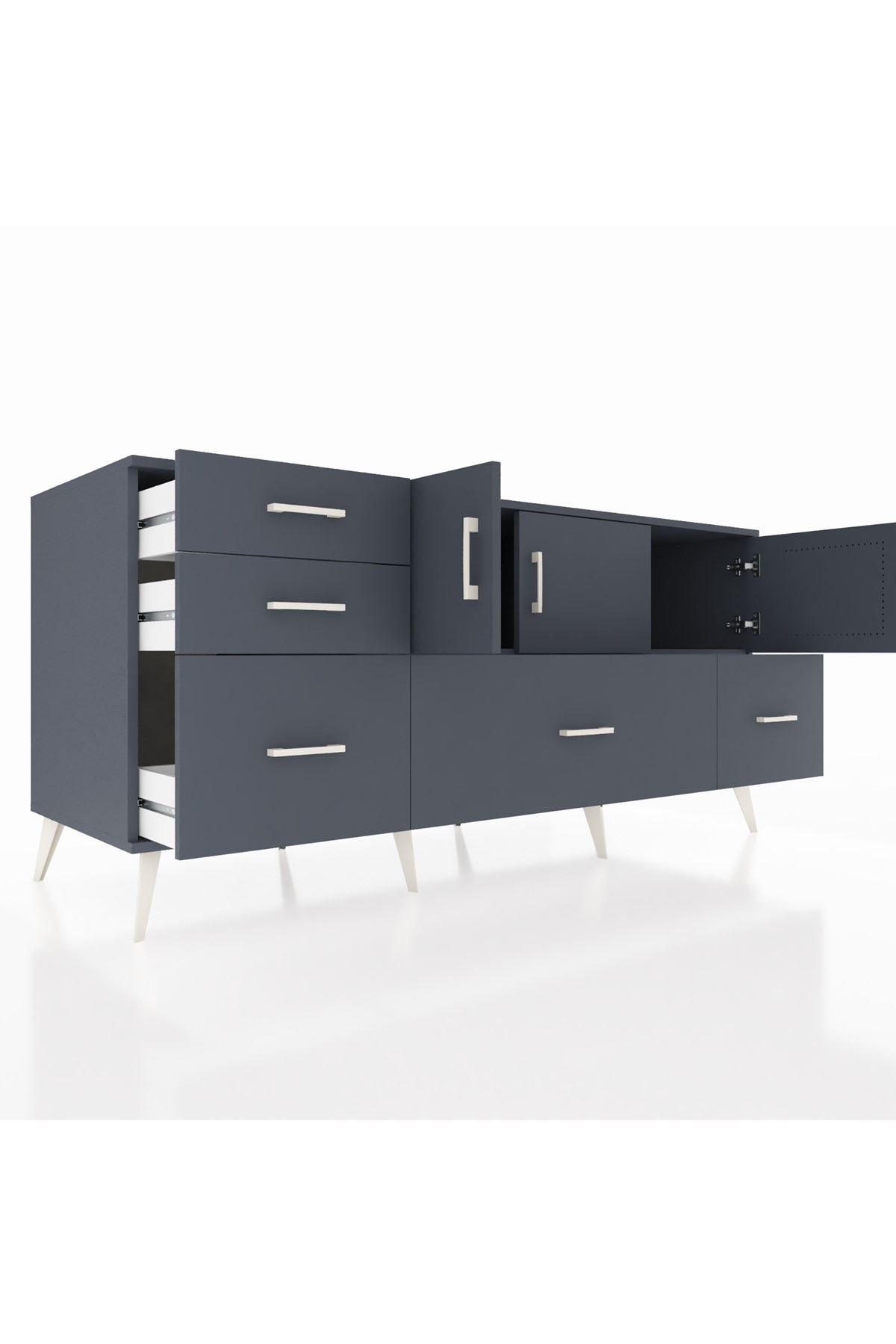 Kronos Konsol 2 Raflı 5 Çekmeceli 3 Kapaklı 176x59x83 - S610M030V17C