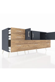 Kronos Konsol 2 Raflı 5 Çekmeceli 3 Kapaklı 176x59x83 - S610M030V18C