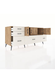 Kronos Konsol 2 Raflı 5 Çekmeceli 3 Kapaklı 176x59x83 - S610M030V19C