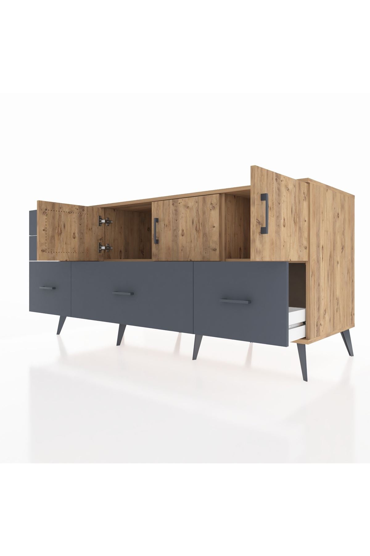 Kronos Konsol 2 Raflı 5 Çekmeceli 3 Kapaklı 176x59x83 - S610M030V20C