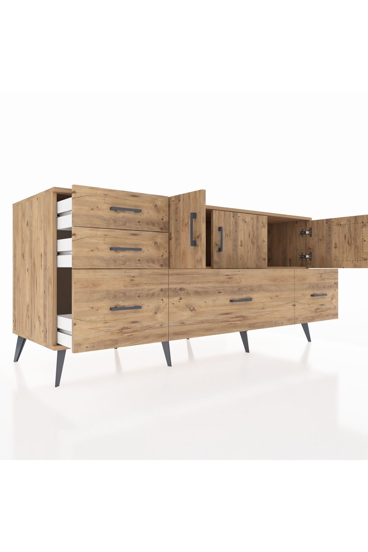 Kronos Konsol 2 Raflı 5 Çekmeceli 3 Kapaklı 176x59x83 - S610M030V21C