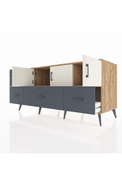 Kronos Konsol 2 Raflı 5 Çekmeceli 3 Kapaklı 176x59x83 - S610M030V23C