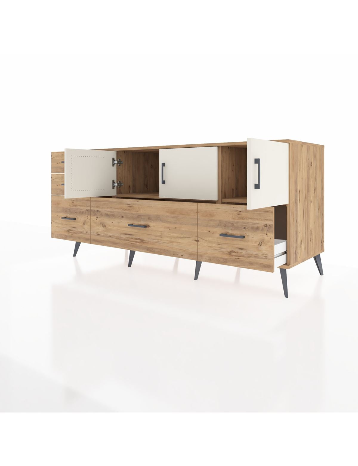 Kronos Konsol 2 Raflı 5 Çekmeceli 3 Kapaklı 176x59x83 - S610M030V24C