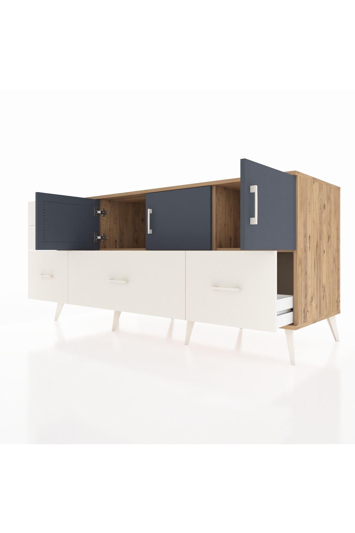 Kronos Konsol 2 Raflı 5 Çekmeceli 3 Kapaklı 176x59x83 - S610M030V25C