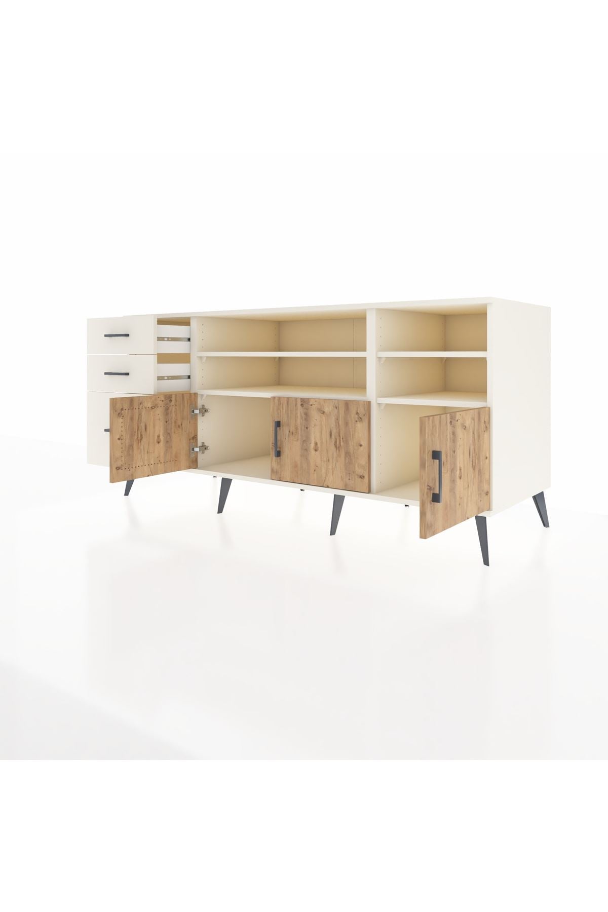 Kronos Konsol 4 Raflı 3 Çekmeceli 3 Kapaklı 176x59x83 - S610M031V01C